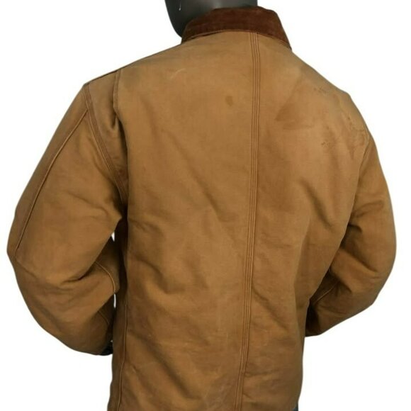 Vintage CARHARTT C03 BRN Quilt Lined Duck Canvas Jacket Coat Men Size 40 Regular - Picture 2 of 10